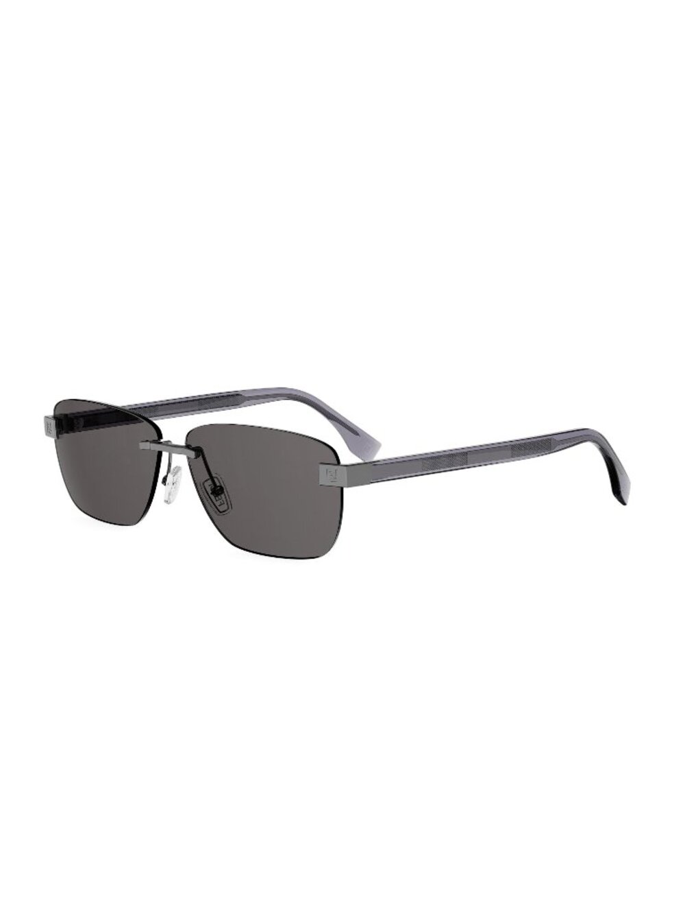 New FENDI Men's Sunglasses Metal Frame SKY FE40213U 14A 61 Silver Rectangular
